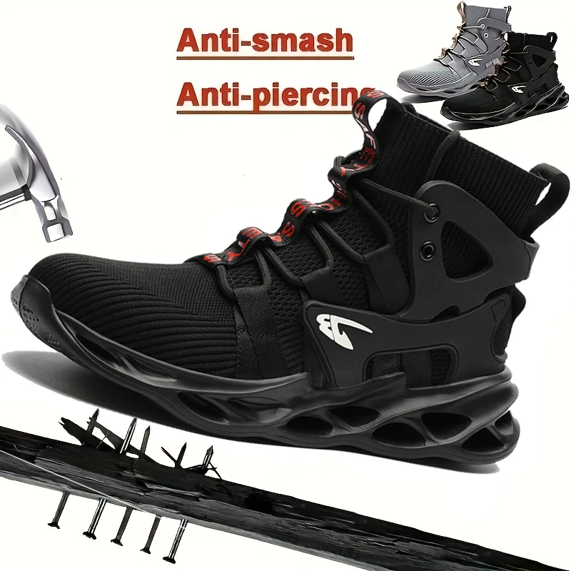 Fashionable breathable anti-smash safety shoes