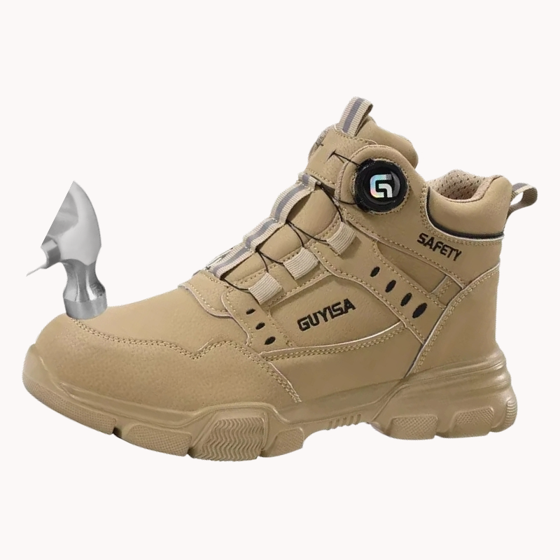 Men's Rotating Button Anti-Smash and Anti-puncture Steel toe
